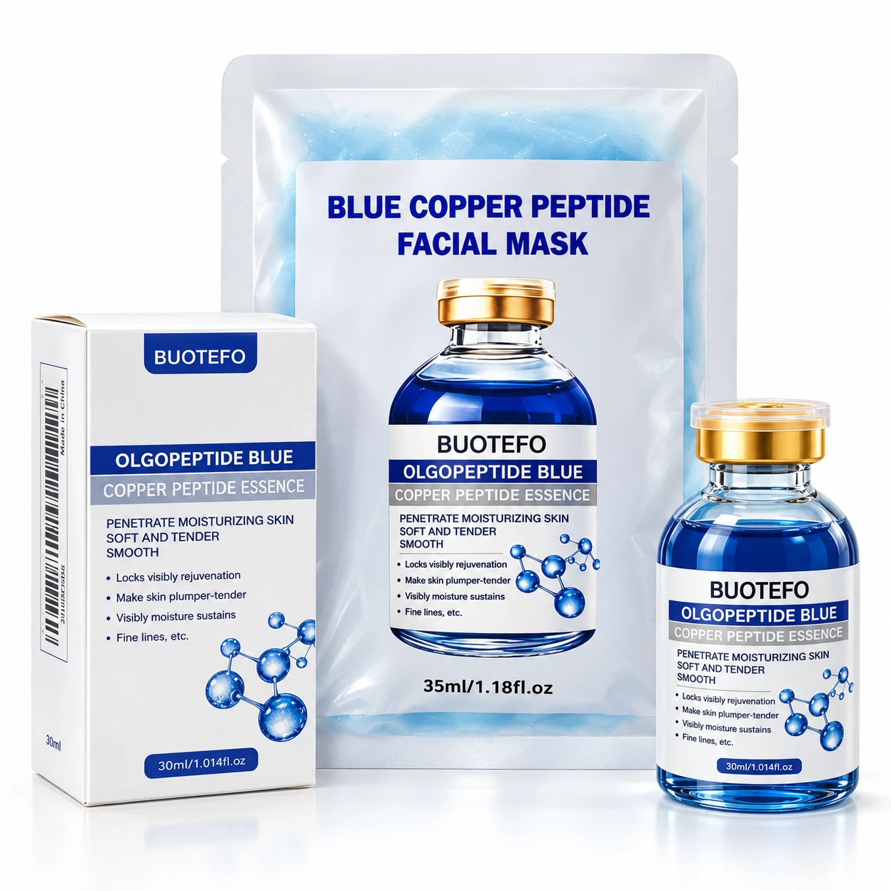 Set Cobre Azul · esencia + mascarilla